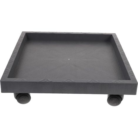 Support Roulant pour Pot De Fleurs Carré en Résine PP Gris 360, Plateau Plat Mobile pour Grands Pots Intérieur Extérieur avec roulettes Universelles Multidirectionnelles (1/5)