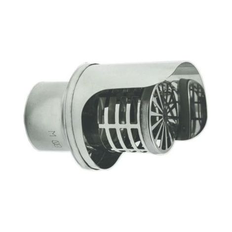 CAPPA COMIGNOLO INOX ANTIVENTO ANTIPIOGGIA ORIZZONTALE STUFA PELLET D 80MM 31867