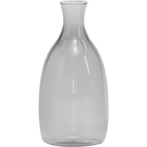 Vaso Un Fiore design artigianale in vetro borosilicato soffiato a mano, capacità 35 cl, colore grigio, ideale per decorazione interni ed esterni