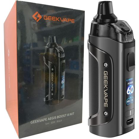 POD mod Kit 3000mah (max 60W) 5ml mode intelligent avec B Coil [0.2ohm  50-58w] (0.6ohm  15-25W) ip68 imperméable à l'eau sans nicotine (Noir) (1/5)