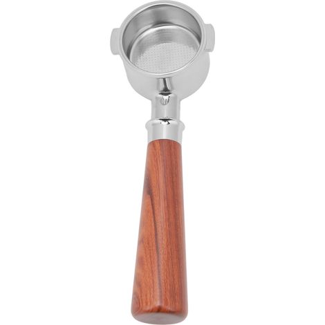 Filtre porte-filtre inox 51mm sans fond, manche bois de rose, compatible machine à café ECO310, lot de 1 (1/5)