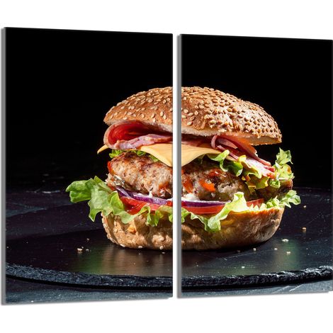 Placa protectora de vidrio para estufa 2x30x52 Hamburguesa (1/5)
