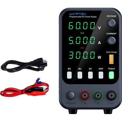 Fuente de alimentación de CC, voltaje ajustable, pantalla LED, APS605H (1/2)