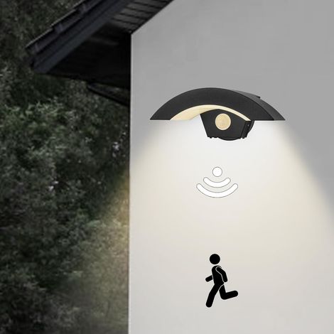 18W 1500lm LED-Wandleuchte, IP65 wasserdicht, Aluminium, 3000K warmweiß, Dämmerungssensor, Bewegungsmelder, für Garagen und Veranden (1/5)