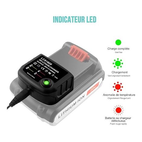 Charger 16V-20V LCS1620 Compatible with Battery BL2018 LBXR20-OPE LBXR20 LB20 LBX20 LBX4020 LB2X4020 LBXR2020-OPE BL1518 (1/3)