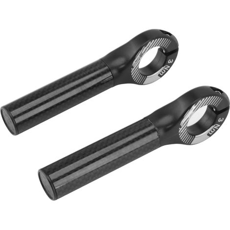 Poignées de guidon en fibre de carbone, embouts de cintre noirs pour VTT, diamètre 22,2mm, lot de 2 avec capuchons (1/5)