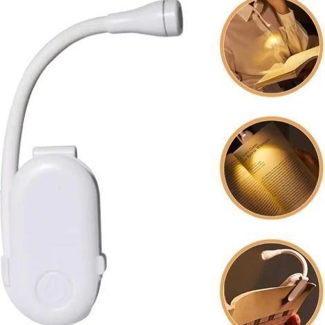 Mini Lampe de Lecture LED Rechargeable USB, Lampe à Clipser Portable, Éclairage pour Chevet, Bureau et Études (1/5)