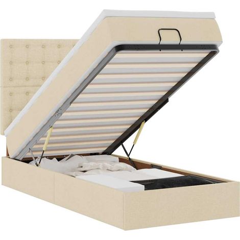 Maison Exclusive - Pouf Letto con Materasso Crema 100x200 cm in Tessuto