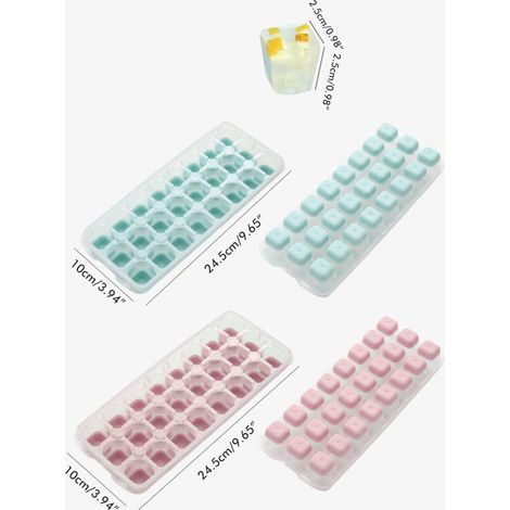 1 moule à glaçons domestique avec couvercle, bac à glaçons en silicone, bleu nordique, une seule couche (1/5)