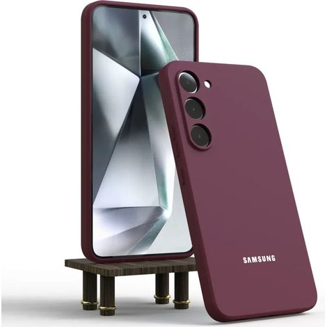 Weiche, bordeauxrote Silikonhülle, kompatibel mit Samsung Galaxy S24, S23, S22, S21, S10 FE Ultra, A55, A54, A35 und A34 sowie mit dem S21. (1/5)
