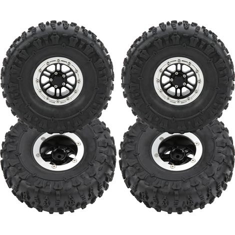 4 pièces moyeux en alliage d’aluminium pour voiture radiocommandée 1/10, jeu de pneus de roue pour RC D90 F350 SCX10, noir (1/5)