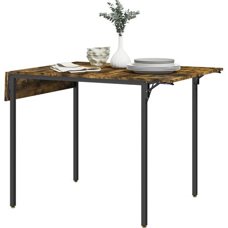 Table à manger avec 2 rallonges pliantes, style industriel, extensible, table pliante pour 2 à 4 personnes