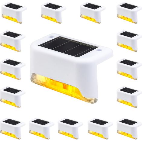 Set mit 16 wasserdichten LED-Treppenleuchten für Außentreppen, Stufen, Terrassen und Dekoration (weiß, warmweiß) (1/5)