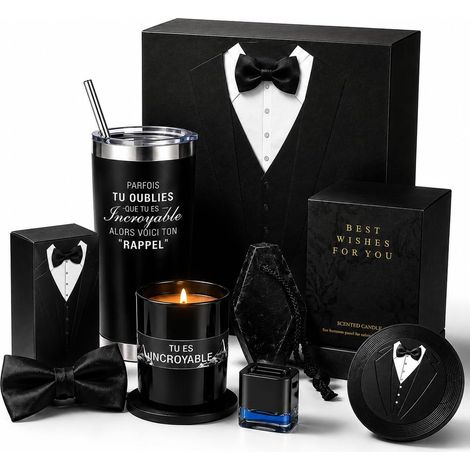 Coffret Cadeau pour Homme de Luxe avec Bougie Parfumée,Tasse,Cadeaux de Saint Valentin/Fête des Pères/Anniversaire/d'anniversaire/Retraite,Cadeau Merci pour Papa,Mari,Petit ami,Frère,Ami,Collègue (1/5)