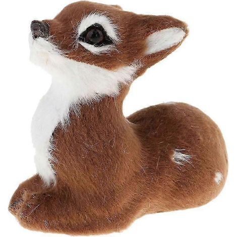 Renne de Noël en peluche simulant un élan, modèle jouet marron clair femelle sur pied-Dark Brown Female Sitting (1/5)
