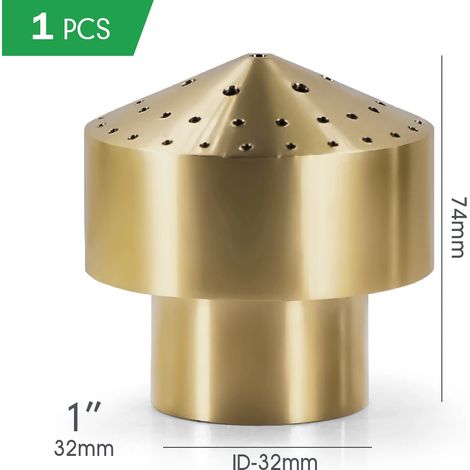 (1 pouce - 1 pièce) Buse de fontaine en laiton 1/4", 1/2", 3/4", 1", 1,5", 2", pour décoration extérieure de jardin ou de cour - Jet droit pour bassin (1/5)