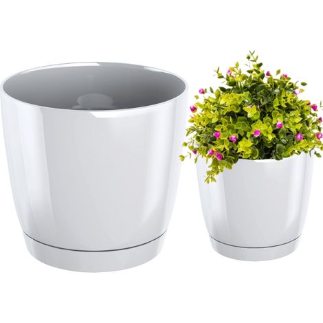 COUBI DUOP155 Blumentopf mit Untersetzer  Weiß
