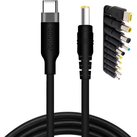 Câble d'alimentation USB C/Type-C PD vers 12 V 5,5 x 2,5 mm pour ordinateur portable, lampe LED et caméra de vidéosurveillance (1/4)