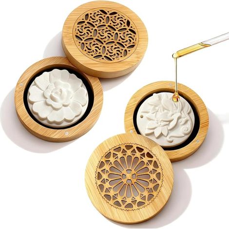 Galet Diffuseur Huile Essentielle, avec Aimant D'huiles Essentielles, Forme Ronde de Parfum, Pierres Parfumées, pour Salon, Bureau, Chambre (1/5)