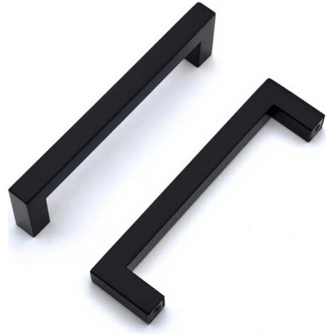 Poignee de Meuble Cuisine,2 Pièces Poignée Meuble Noir en Acier Inoxydable Poignet de Porte Cuisine Noire Entraxe 128mm Poignet Tiroir Poignée de Placard
