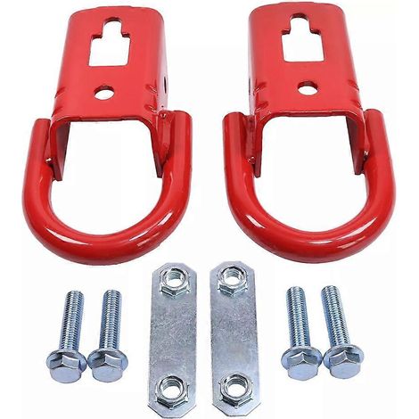 Lot de 2 crochets de remorquage avant rouges pour Ford F-150 2015-2019 FL3Z17N808A FL37-17N808-A (1/5)
