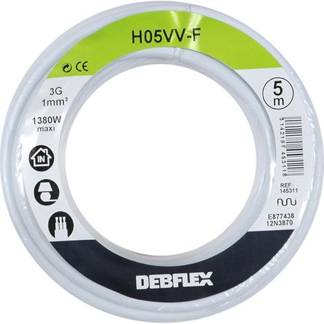 DEBFLEX - BOBINOT HO5VV-F 3G1 MM² 5M BLANC - 145311