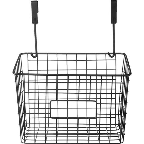 Panier suspendu à la porte d'un placard, en métal noir, 25 x 16 x 30 cm (1/4)