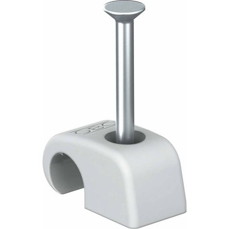 OBO Bettermann Clip adhésif Grand conditionnement 7-12mm, L25 Polypropylène gris clair RAL 7035, 2228432 (1/2)