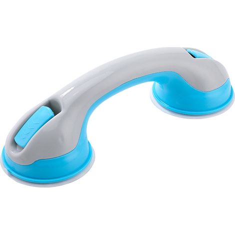 1pc barres d'appui à ventouse pour salle de bain avec ventouse puissante pour handicapés, poignées de sécurité pour personnes âgées, main courante pour douche avec poignée d'aspiration (bleu)