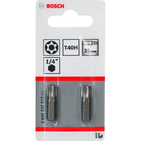 Bosch  2x  Broca  de  destornillador  Torx  de  seguridad [OttRightRightDummy] extra  dura  T40H  25  mm  -  2608522015 (1/2)