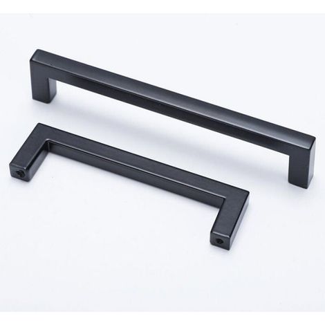 10 Pices Poigne de Meuble Cuisine Entraxe 160mm Poignet de Porte Cuisine Meuble Noir avec 4 Poigne Autocollante Poigne (1/4)