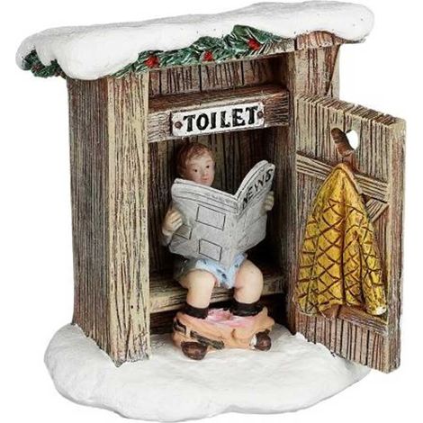 LUVILLE TOILET DI MONTAGNA - WOODEN OUTDOOR TOILET 1142333 PRESEPE NORDICO NATALE