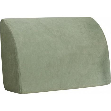 Wedge Cushion with Soft Velvet Cover, Light Green Velvet Fabric, Firm Yellow Foam, Support, Length 60 cm × 33.0 cm (1/5)