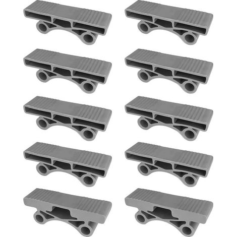 Lot de 10 embouts de support de latte 38mm – Caoutchouc souple double suspendu – Fixation pour sommier tenon 11mm – Couleur gris (1/5)