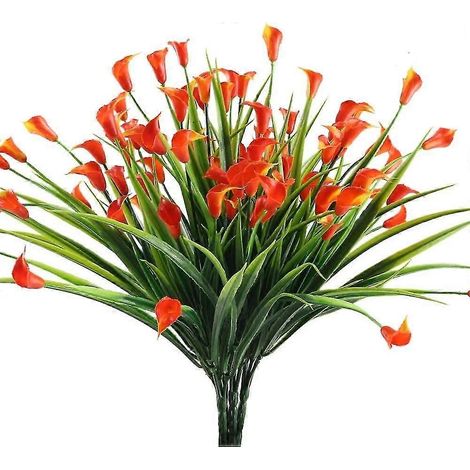 Lot de 4 plantes artificielles vertes et rouges pour décoration intérieure, mariage, jardin, balcon ou cuisine. (1/5)
