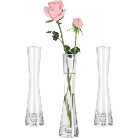 Vase en Verre à Fleur de 20cm, Cristal Clair pour Centre Table, Hauts et Fins Salon, Mariage (1/5)