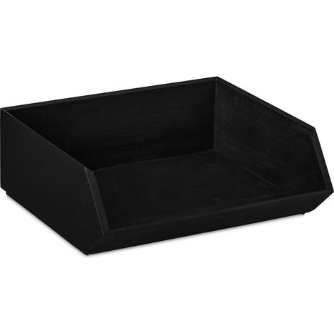 Pratico organizer da scrivania impilabile per documenti, cucina, ripostiglio, 12,5 x 35 x 31 cm in bambù antracite 130010792