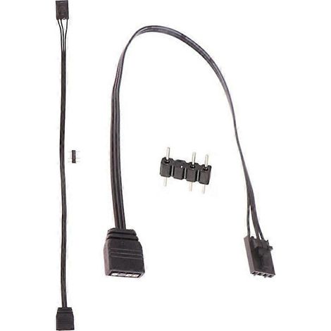 Lot de 2 adaptateurs 4PIN RGB vers ARGB standard 3 broches 5V, câble 25cm pour connecter vos périphériques lumineux. (1/5)