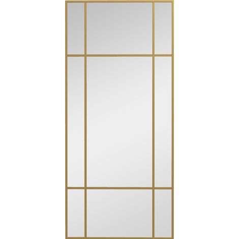 Specchio da parete decorativo 110 x 50 cm con cornice dorata in metallo (1/5)