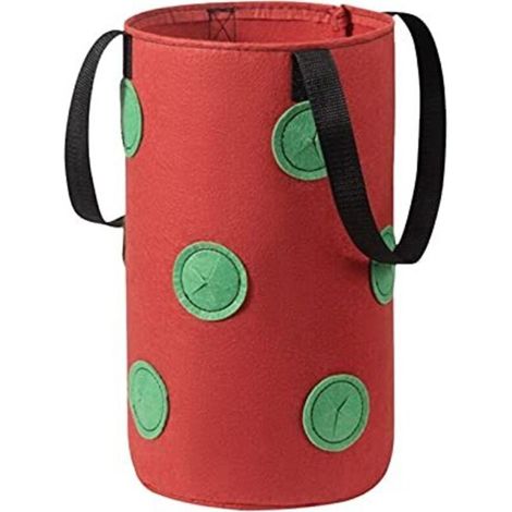 Sac de culture pour fraises à 13 poches — Jardinière verticale, sac de culture en feutre, jardinière suspendue (avec fenêtres de visualisation) — Décoration de jardin