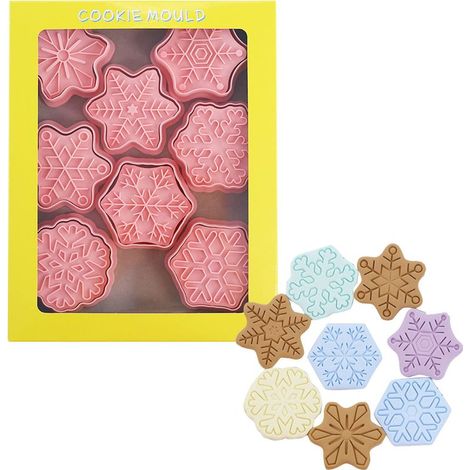 8 Pièces Emporte-pièces 3D Noël pour Biscuits, Moules à Pâtisserie, Tampon à Main pour Cookies (1/5)