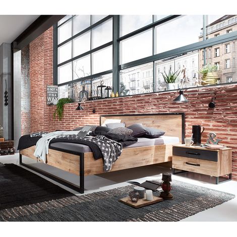 Schlafzimmer Set 3-tlg. DAVENPORT-43 mit Bett 180x200 in Eiche (1/5)