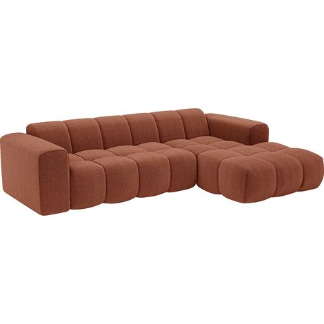 Divano angolare destro in velluto a coste terracotta - CALESO di Maison Céphy