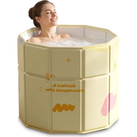 Baignoire pliable portable (70 x 70 cm), grande baignoire de plongée froide pliable, baignoire autoportante pour petites salles de bains, spa extérieur et bien-être (1/5)