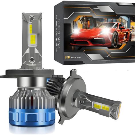 Ampoules LED pour phares de voiture, kit de conversion LED 130 W, 18 000 lumens, 6 500 K, feux de croisement/route automatiques ultra-lumineux, trois tubes en cuivre, lot de 2 (1/5)