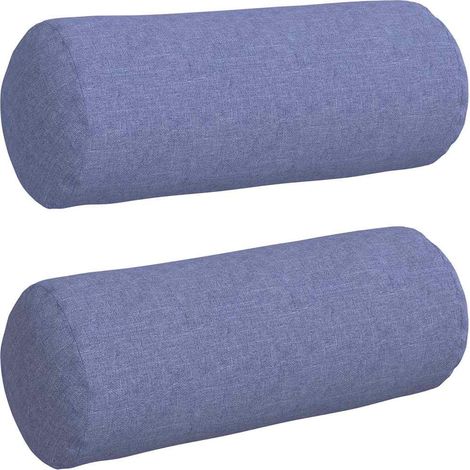 Maison Exclusive - Cojines Bolster 2 pcs Azul jeans Ø 15 x 40 cm