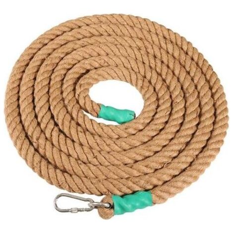 Corde à grimper en jute 30mm – Charge 3000kg – Antidérapante pour escalade et sécurité – 3m de longueur - Force-30mm3m- (1/5)