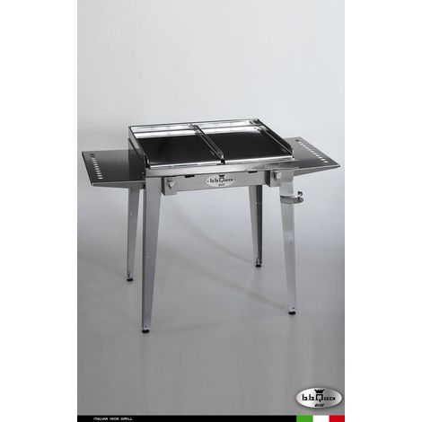 Grill 8.6 Inox Piastra liscia - Con portapiatti - Senza paraschizzi - Senza kit mensola e ruote - Satinato - barbecue, griglia, giardino, carne, a gas, acciaio made in Italy