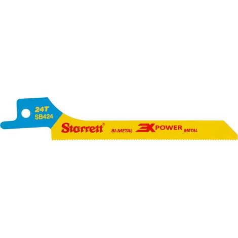 Starrett SB424-5 Bi-Metal Reciprocating Saw Blade for Metal Scroll Cutting, 100mm Length, 24 TPI, Pack of 5 (1/3)