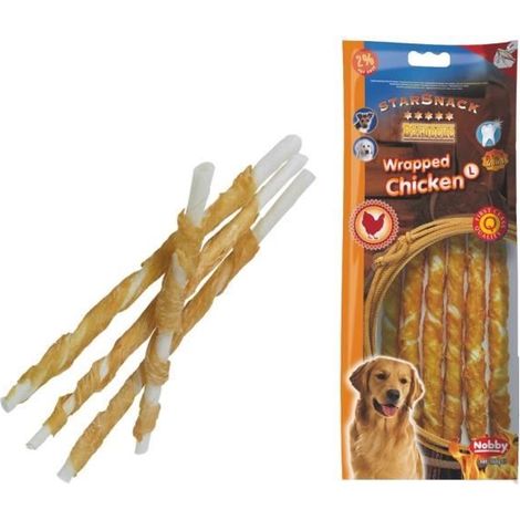 Snack chien poulet stick enrobé 25cmxø7-8mm L (1/5)